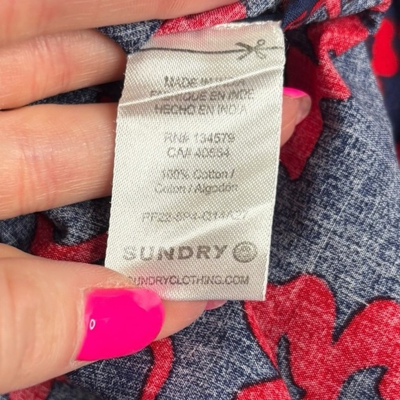 SUNDRY Athleisure Aloha Pull on Drawstring Shorts in Navy Size 0 (XS) - Picture 10 of 16